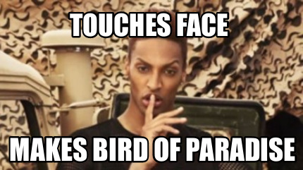 touches-face-makes-bird-of-paradise