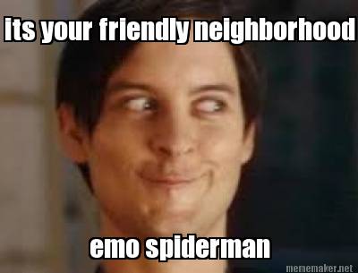 Image result for emo spiderman meme